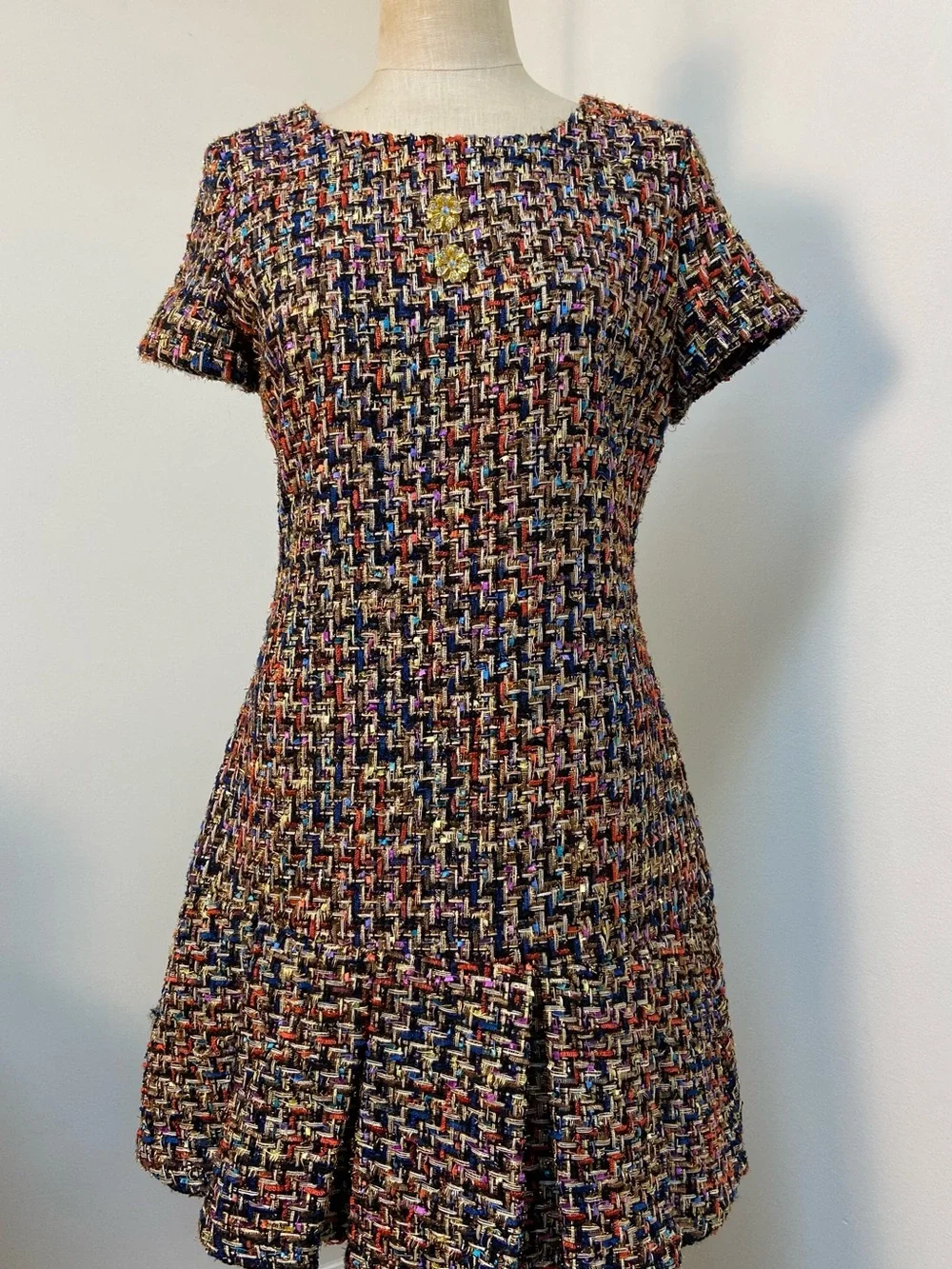 Betsey Johnson Multicolor Tweed Mini Dress - Picture 1 of 8